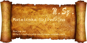 Mateicska Szilvána névjegykártya